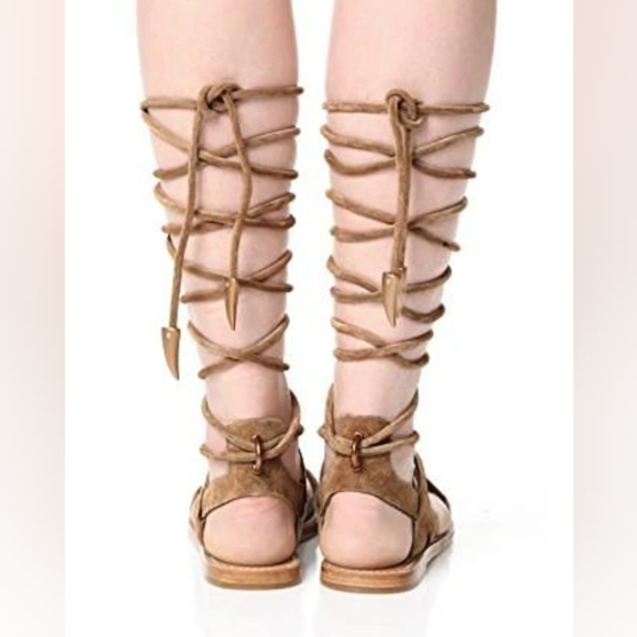 ASH Peace Tall Gladiator flat sandals Tuape Brown Sz 40 - Picture 2 of 15